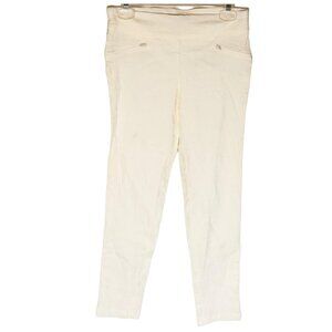 Soho apparel athleta pants white zipper rayon blend skinny stretch small READ